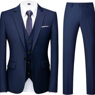 Suits Regular Fit 3 Piece Tuxedo Blazer Jacket Vest Pants image 1