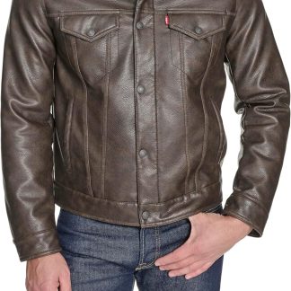 Faux Leather Classic Trucker Jacket image 1